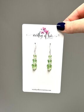 Peridot Austrian Crystal triple butterfly earrings in sterling silver New